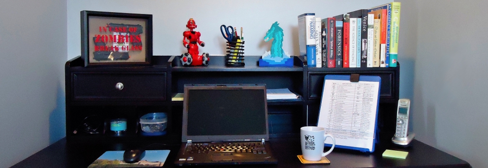 The desk where author Patricia Bray writes